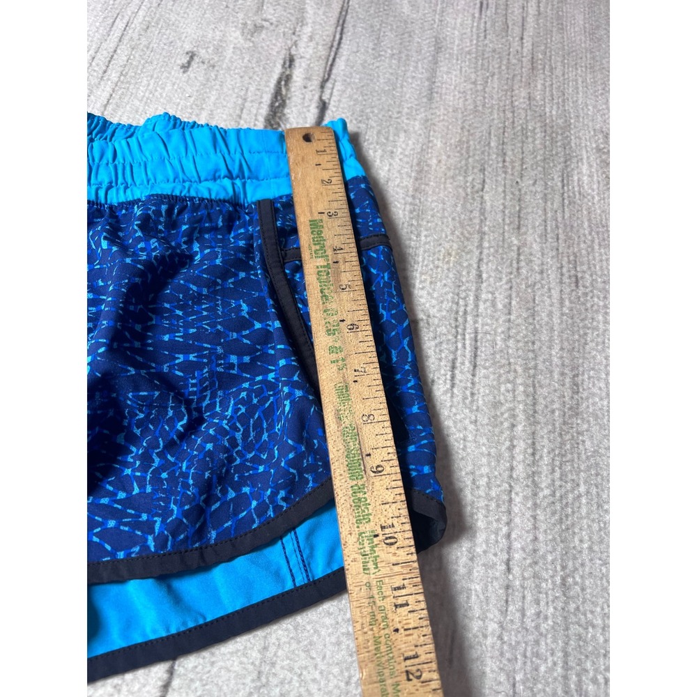 Lululemon Run Times Shorts Blue Geometric Print Athletic Running Size 6 4 Inseam - Picture 4 of 8